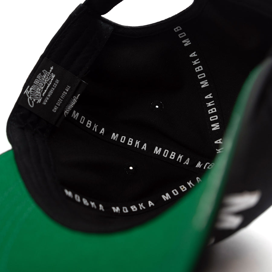 **NEW** MOBKA RETRO CLASSIC BASEBALL CAP (BLACK/GREEN)